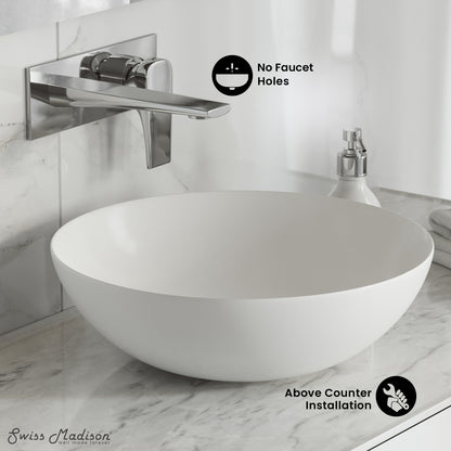 Swiss Madison, Classe 16 Ceramic Sink in Shiny White