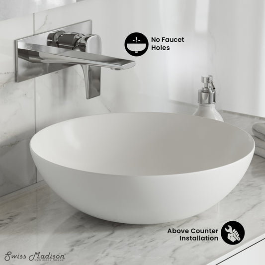 Swiss Madison, Classe 16 Ceramic Sink in Shiny White
