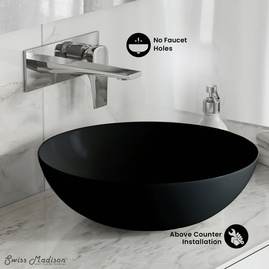 Swiss Madison, Classe 16 Color Ceramic Sink in Matte Black