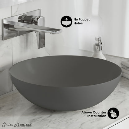 Swiss Madison, Classe 16 Color Ceramic Sink in Matte Grey