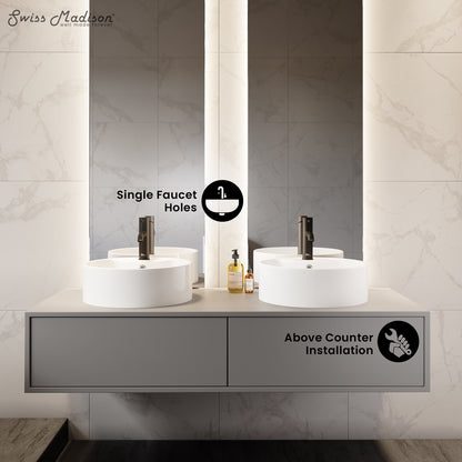 Swiss Madison, Monaco Round Vessel Sink with Faucet Mount