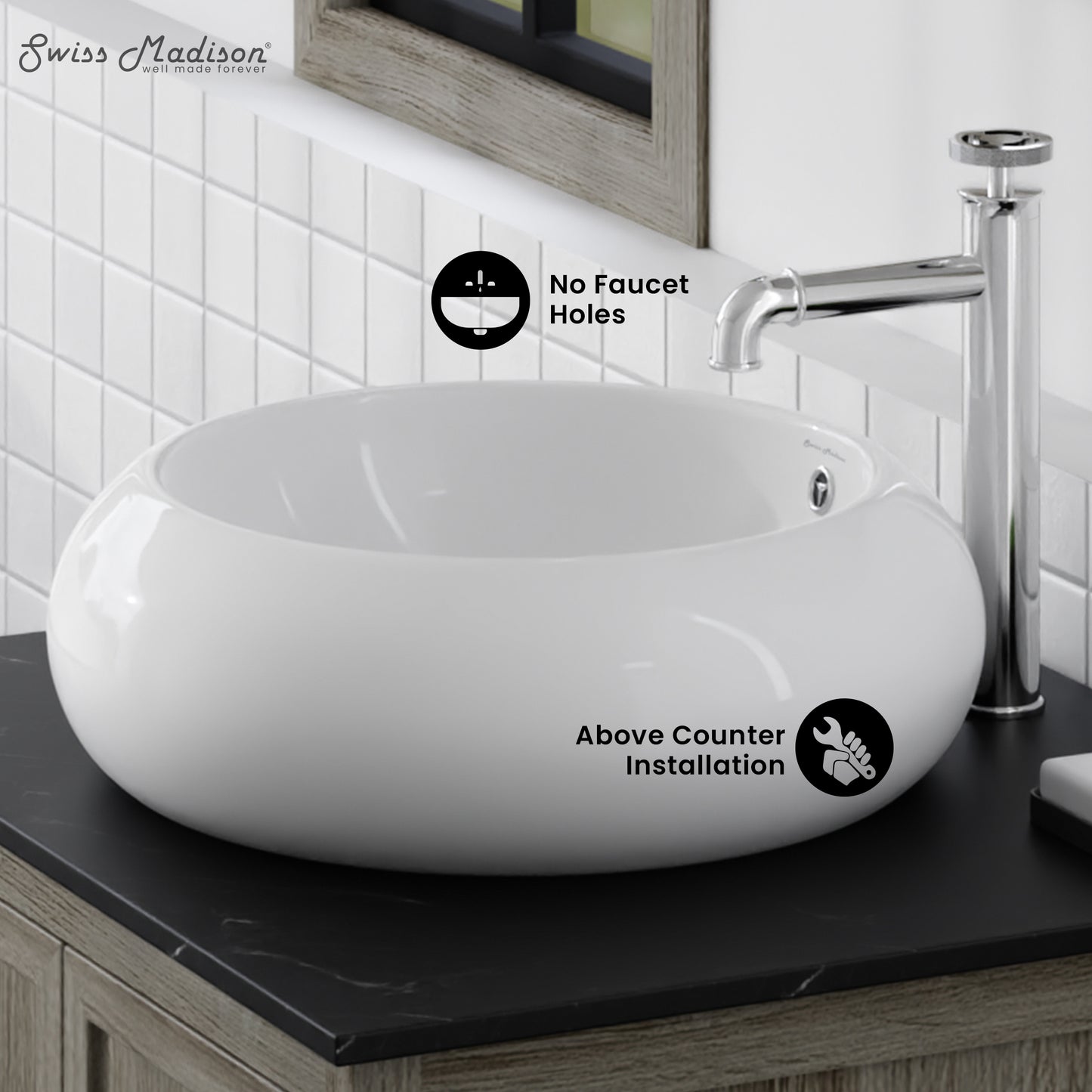 Swiss Madison, Plaisir Round Vessel Sink