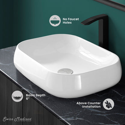 Swiss Madison, Chateau 22 Square Ceramic Vessel Sink