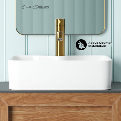 Swiss Madison, Rennes 19" Vessel Sink in Glossy White