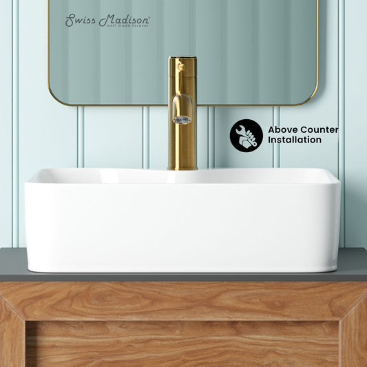 Swiss Madison, Rennes 19" Vessel Sink in Glossy White