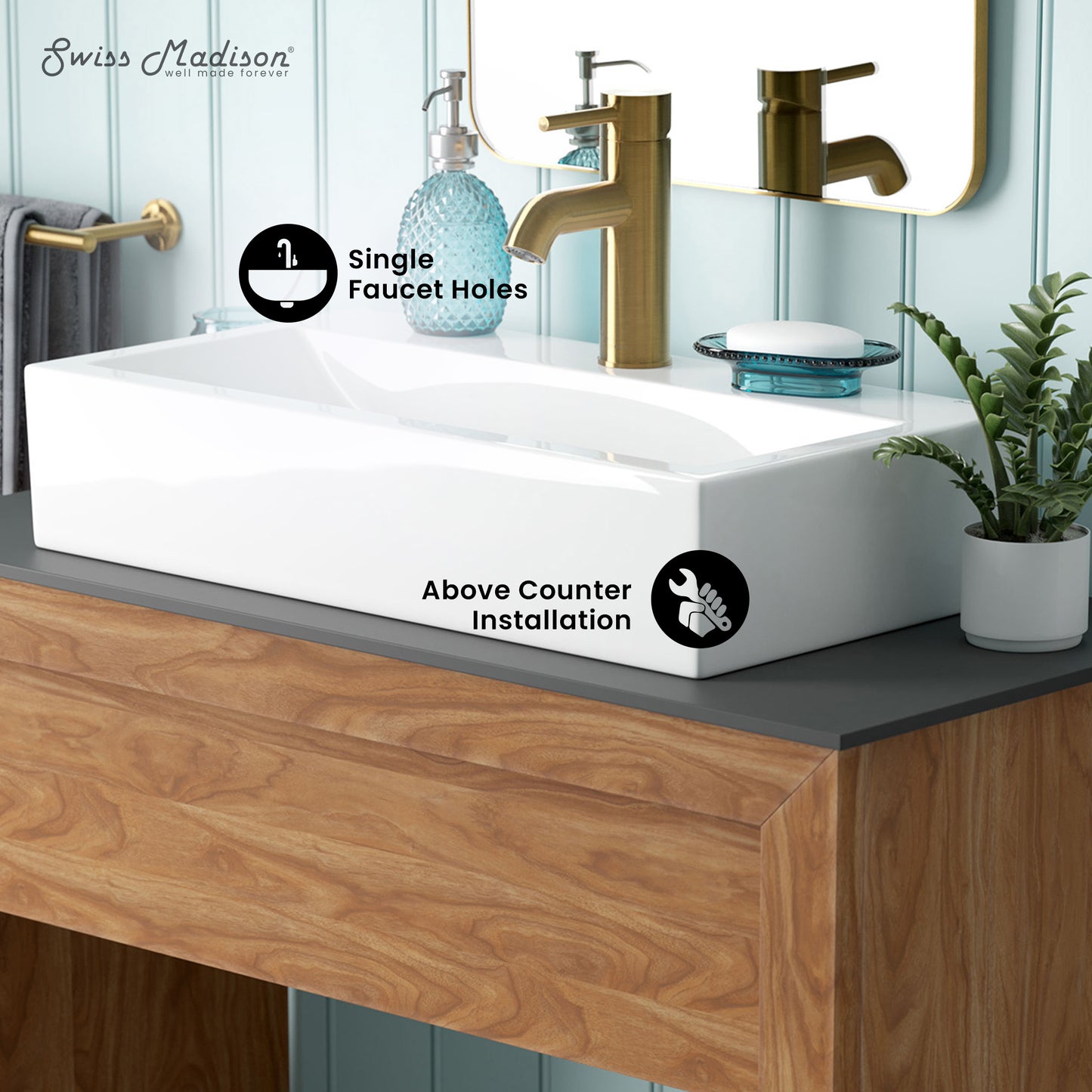 Swiss Madison, Rennes Vanity 24" Vessel Sink