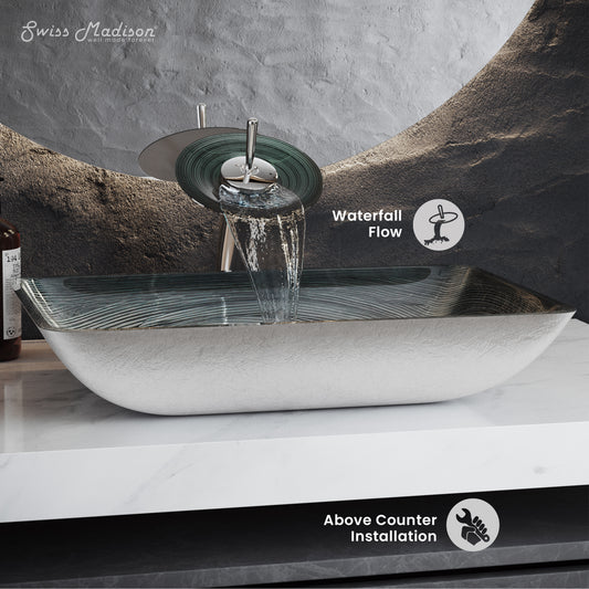 Swiss Madison Smoky Grey vessel bathroom vanity