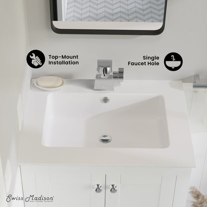 Swiss Madison, Voltaire 25 Vanity Top Sink with Single Faucet Hole