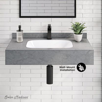 Swiss Madison, Avancer 36'' Wall Mount Sink In Charcoal Grey