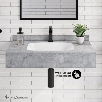 Swiss Madison Avancer 36-inch wall-mount bathroom vanity in Storm Grey