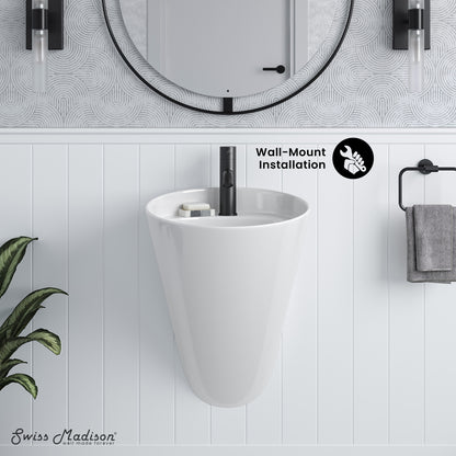 Swiss Madison, Calice 18" Wall-Mount Bathroom Sink