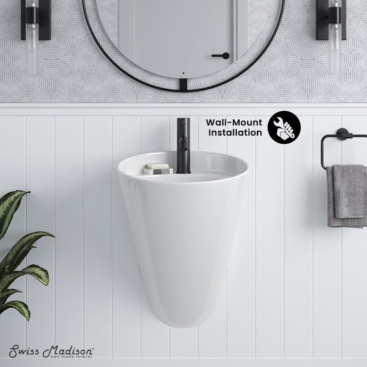 Swiss Madison, Calice 18" Wall-Mount Bathroom Sink