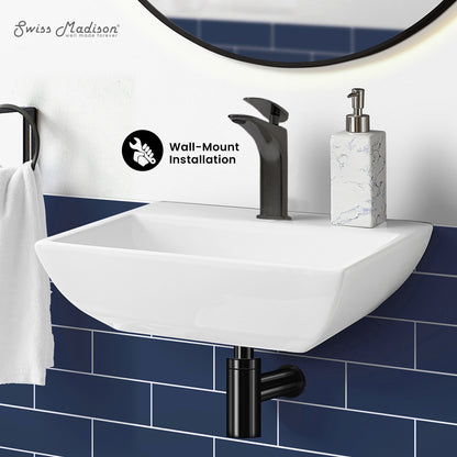 Swiss Madison, Sublime Compact Ceramic Wall Hung Sink