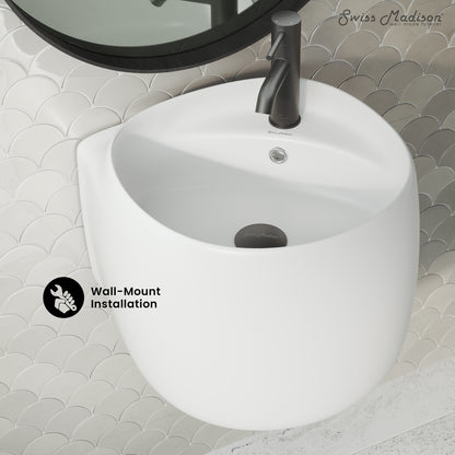 Swiss Madison, Ivy Wall-Mount Sink in Matte White