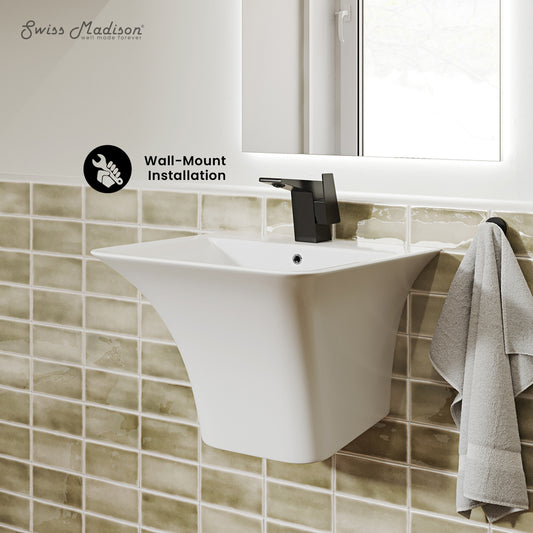 Swiss Madison, Carre 21" Wall-Mount Bathroom Sink