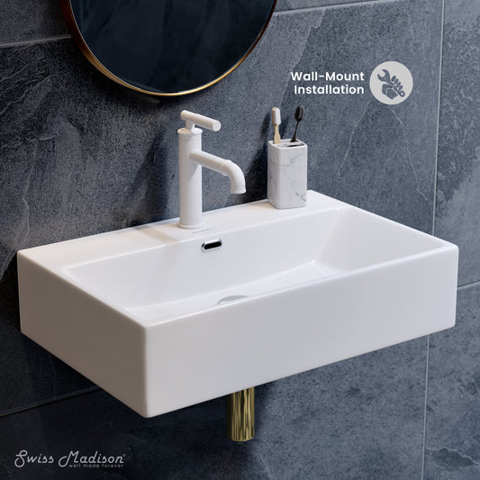 Swiss Madison, Claire 24" Rectangle Wall-Mount Bathroom Sink