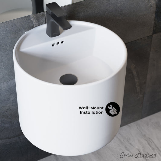 Swiss Madison, Monaco 18" Round Wall-Mount Bathroom Sink