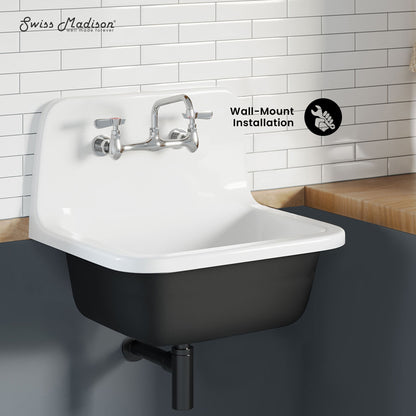 Swiss Madison, Loire 22" Wall Hung Cast Iron Bathroom Sink