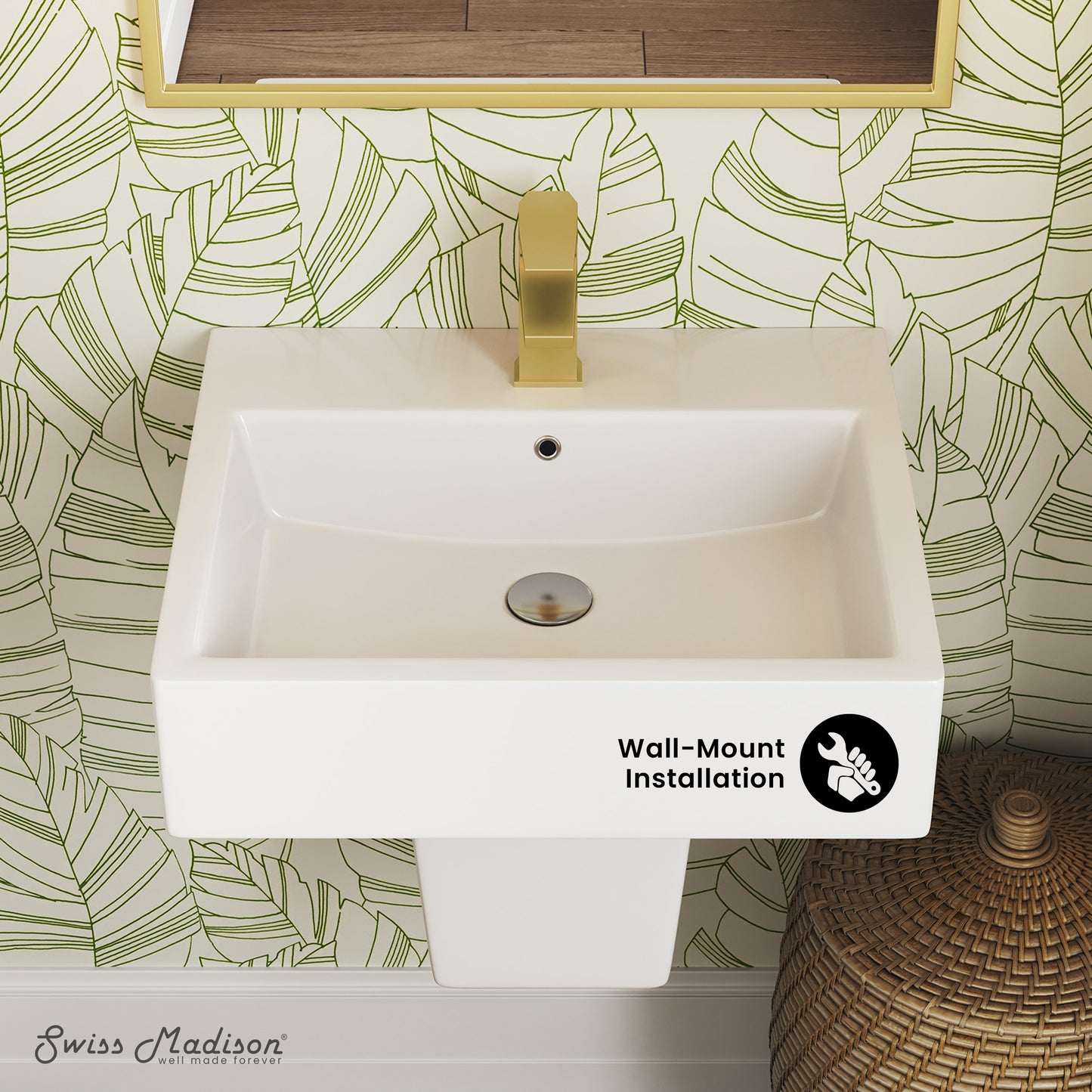 Swiss Madison, Concorde 21" Two-Piece Wall-Mount Bathroom Sink