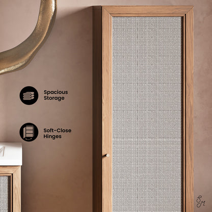 Swiss Madison, Classe 15.5 x 15 x 60 Freestanding Linen Cabinet in Toppan Oak