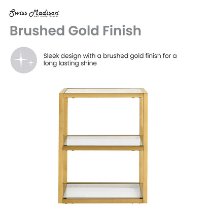 Swiss Madison, Pierre 16"x20"x10" Wall-Mounted Linen Cabinet in Brushed Gold