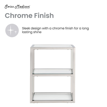 Swiss Madison, Pierre 16"x20"x10" Wall-Mounted Linen Cabinet in Chrome