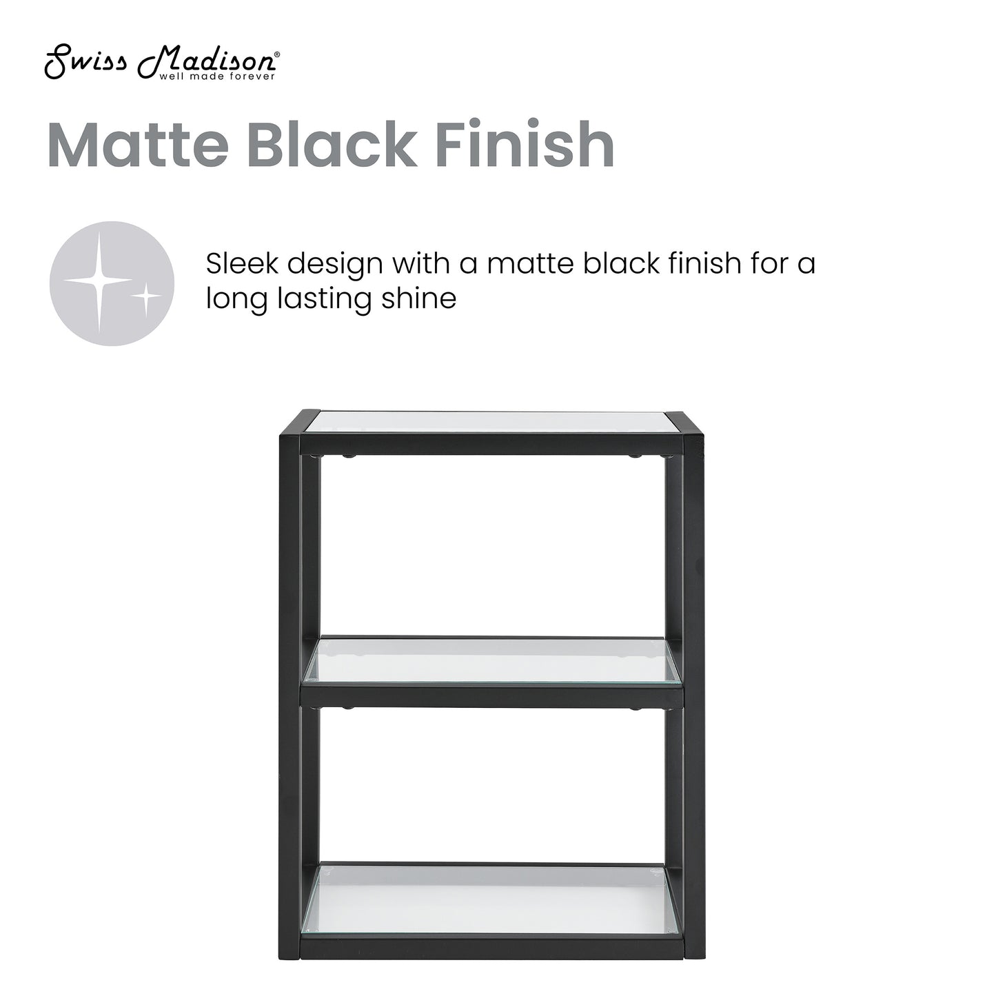 Swiss Madison, Pierre 16"x20"x10" Wall-Mounted Linen Cabinet in Matte Black