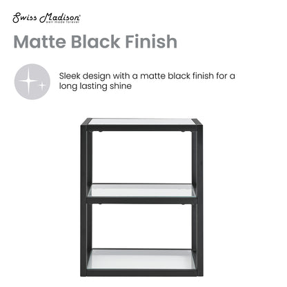 Swiss Madison, Pierre 16"x20"x10" Wall-Mounted Linen Cabinet in Matte Black