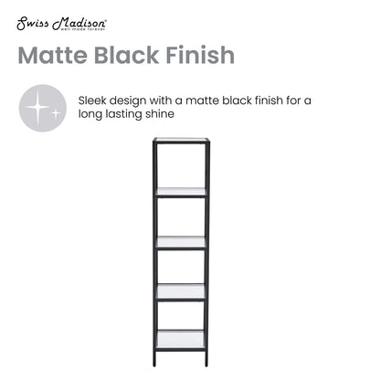 Swiss Madison, Pierre 16"x65"x14" Freestanding Linen Cabinet in Matte Black