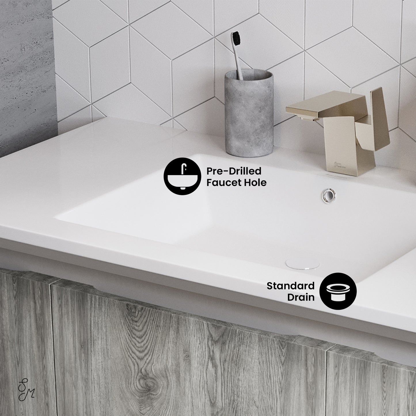 Swiss Madison Marseille 36-inch freestanding bathroom vanity in Gray Oak — view 2
