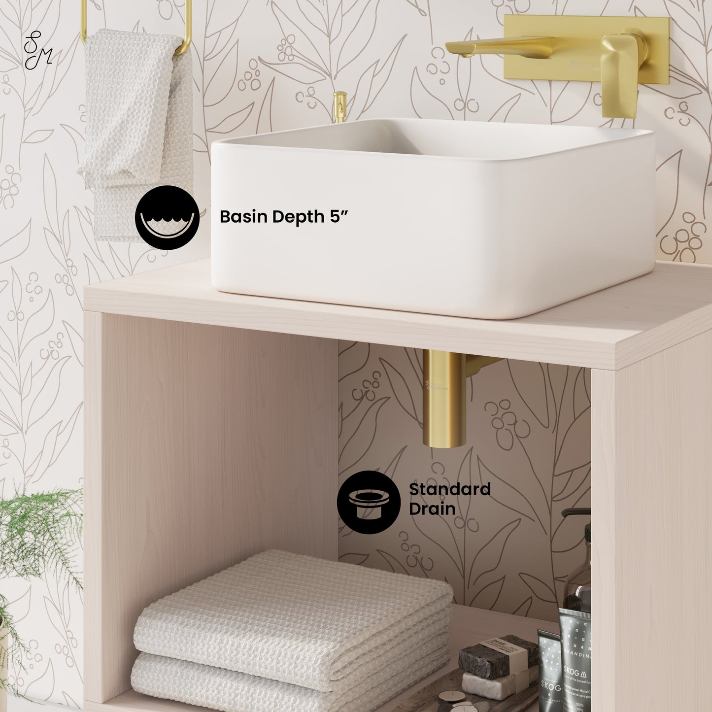 Swiss Madison, Concorde 24'' Wall-Hung Vanity In White Oak