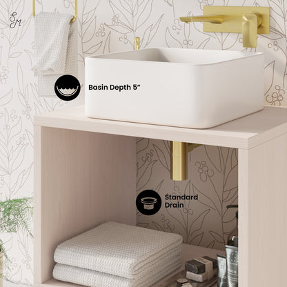 Swiss Madison, Concorde 24'' Wall-Hung Vanity In White Oak