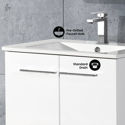 Swiss Madison, Annecy 24" Freestanding Bathroom Vanity in White with Sink Top