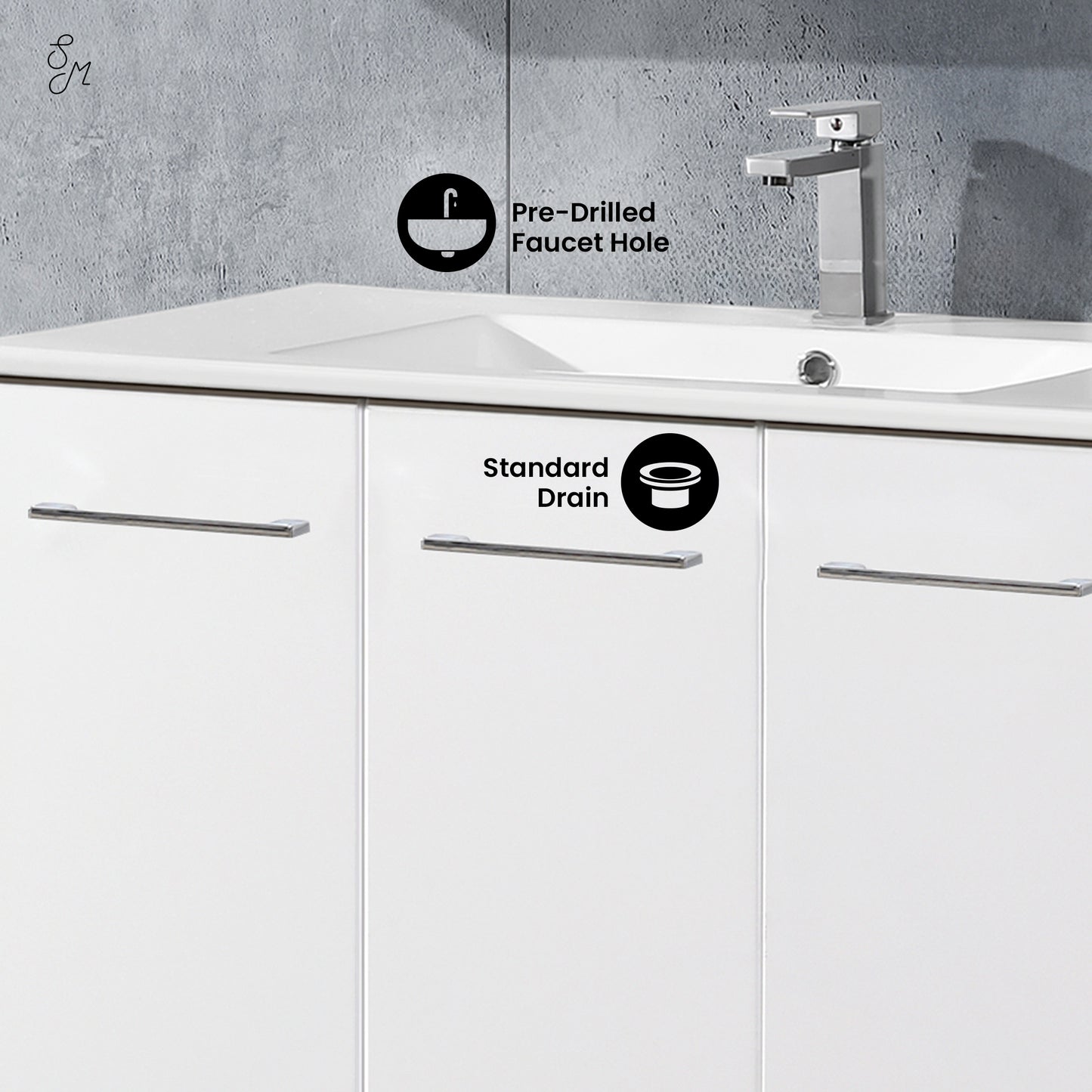 Swiss Madison Annecy 36-inch freestanding bathroom vanity in White — view 3