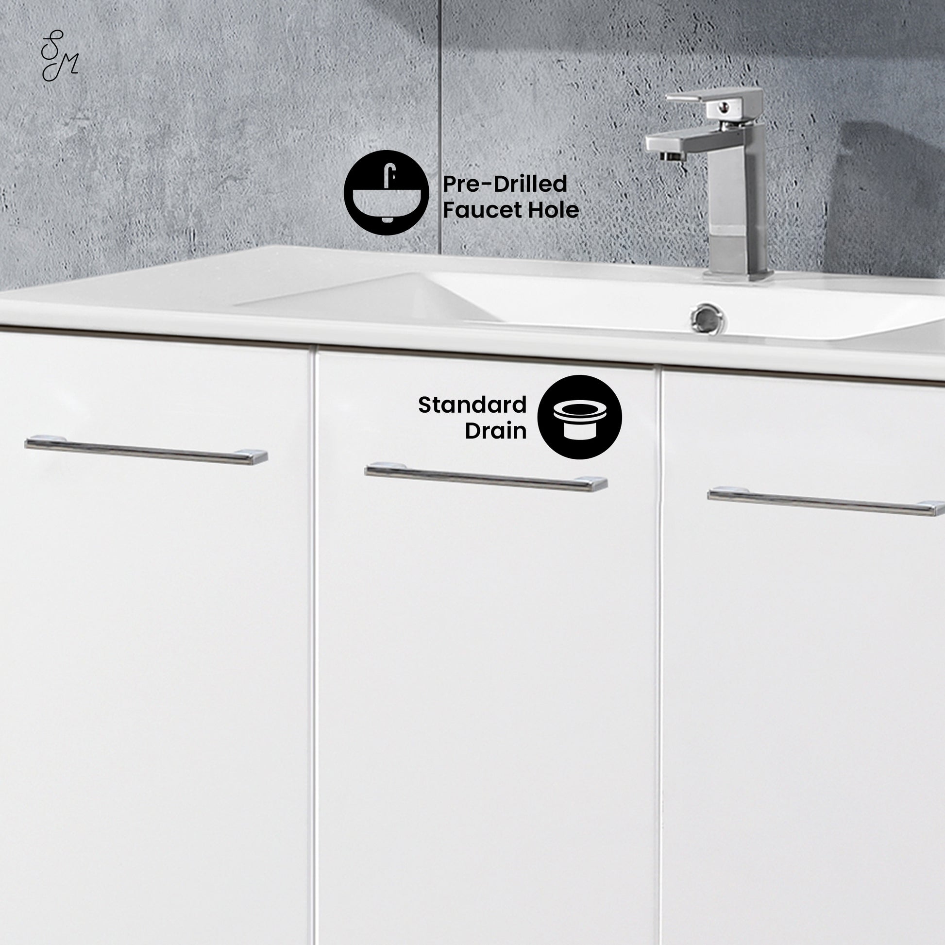 Swiss Madison Annecy 36-inch freestanding bathroom vanity in White — view 3
