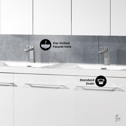 Swiss Madison, Annecy 60" Freestanding Bathroom Vanity in White with Sink Top