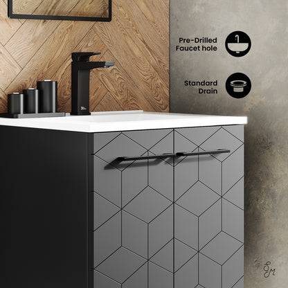Swiss Madison, Annecy 24" Freestanding Bathroom Vanity in Phantom Black with Sink Top