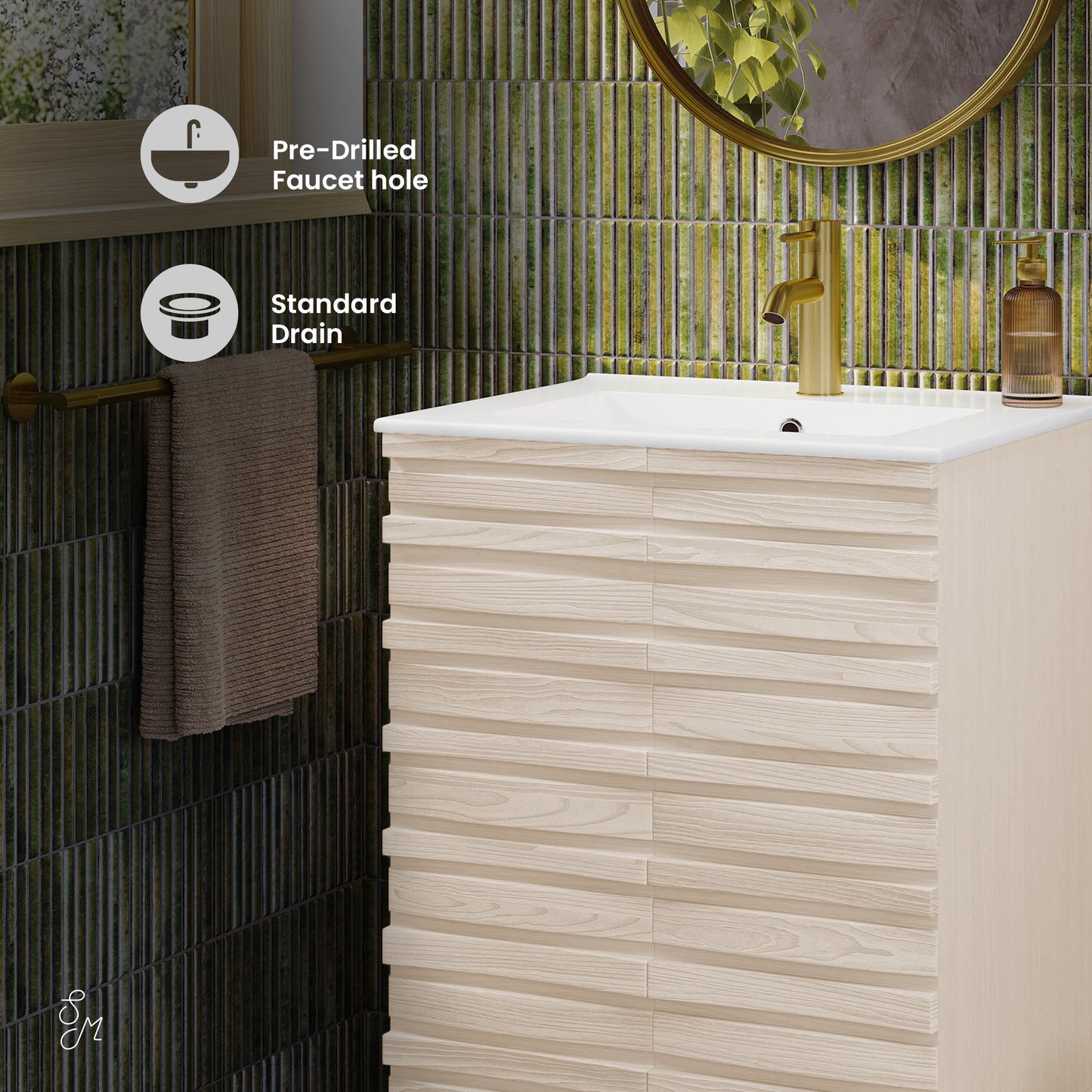 Swiss Madison, Cascade 24'' Bathroom Vanity in White