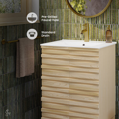 Swiss Madison, Cascade 24" Bathroom Vanity in Natural Oak