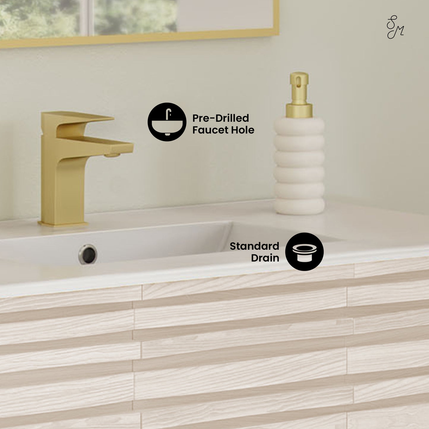 Swiss Madison, Cascade 36'' Bathroom Vanity in White