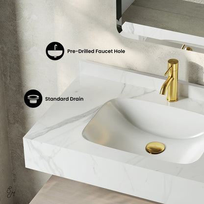 Swiss Madison Avancer 36-inch wall-mount bathroom vanity in White Oak — view 2