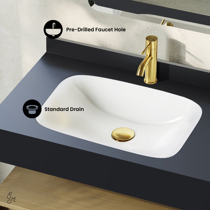 Swiss Madison, Avancer 36" Wall-Mounted Bathroom Vanity in Natural Oak with Black Marble Sink Top