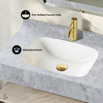 Swiss Madison, Avancer 36" Wall-Mounted Bathroom Vanity in White Oak with Storm Grey Sink Top