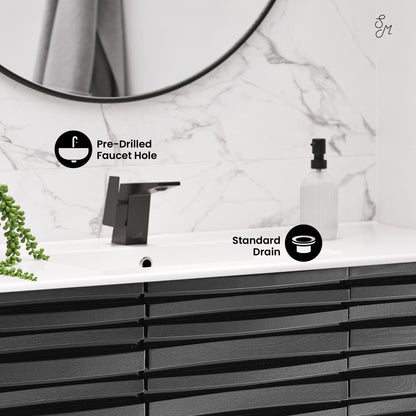 Swiss Madison, Cascade 48" Bathroom Vanity in Black