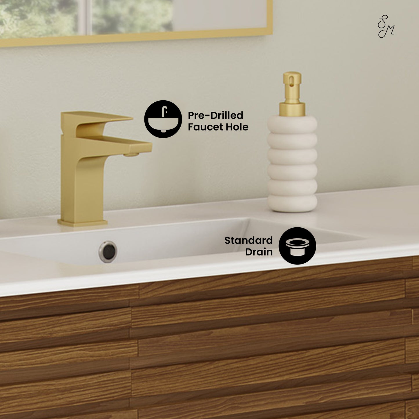 Swiss Madison Cascade 48-inch bathroom vanity in Brown Oak — view 2