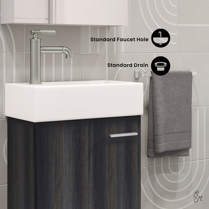Swiss Madison, Colmer 18 Single, Black Walnut, One Cabinet, Bathroom Vanity
