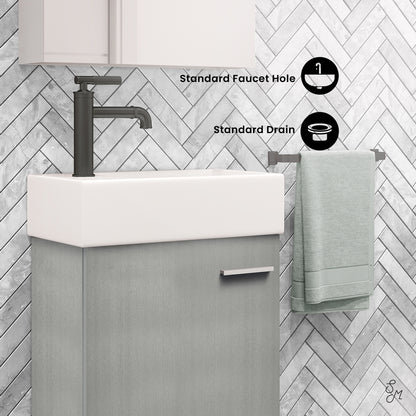 Swiss Madison, Colmer 18 Single, Brushed Grey, One Cabinet, Bathroom Vanity