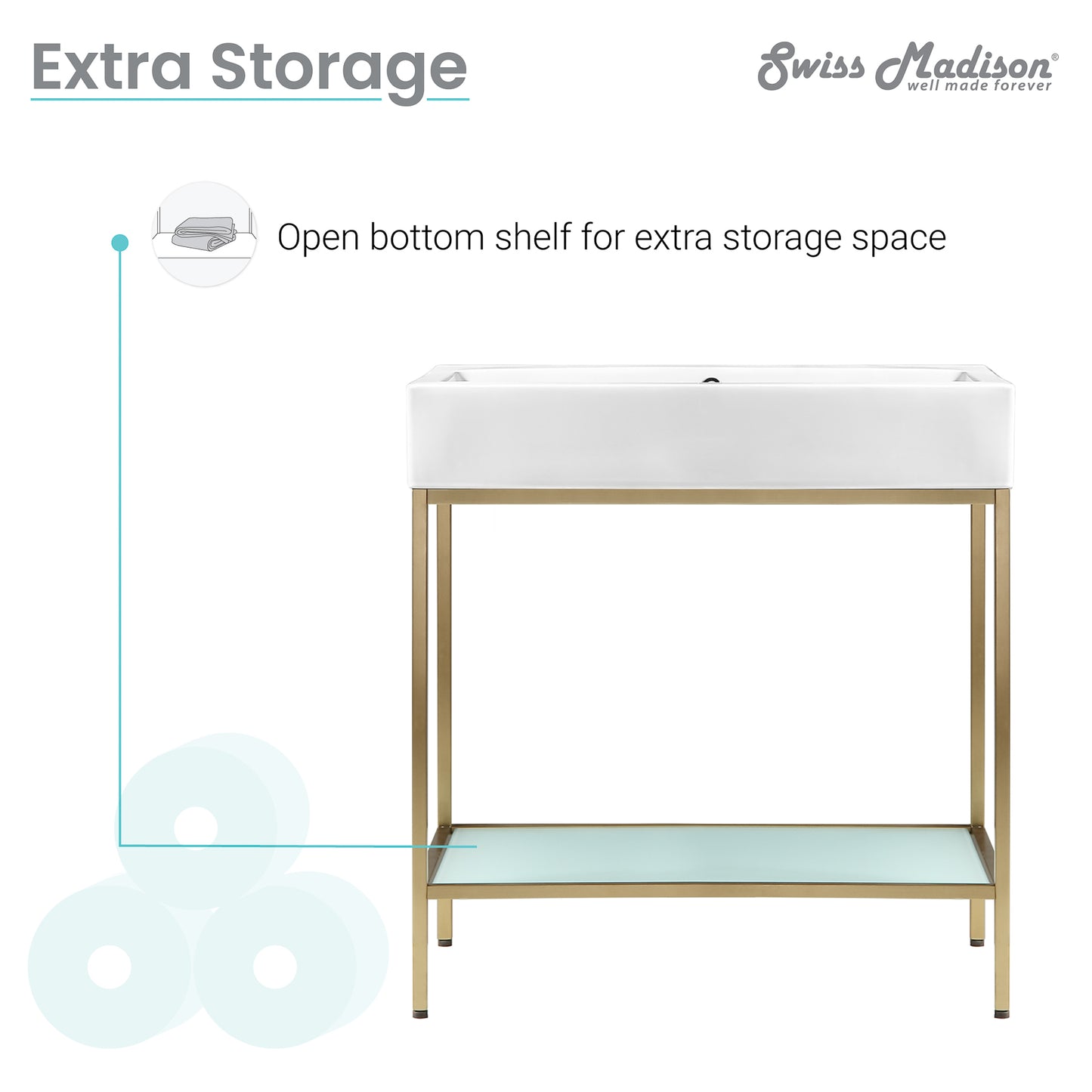 Swiss Madison Pierre freestanding bathroom vanity — view 4