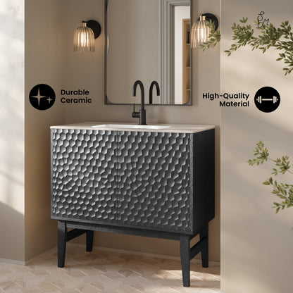 Swiss Madison Bosse 36-inch freestanding bathroom vanity in Black Oak — view 2
