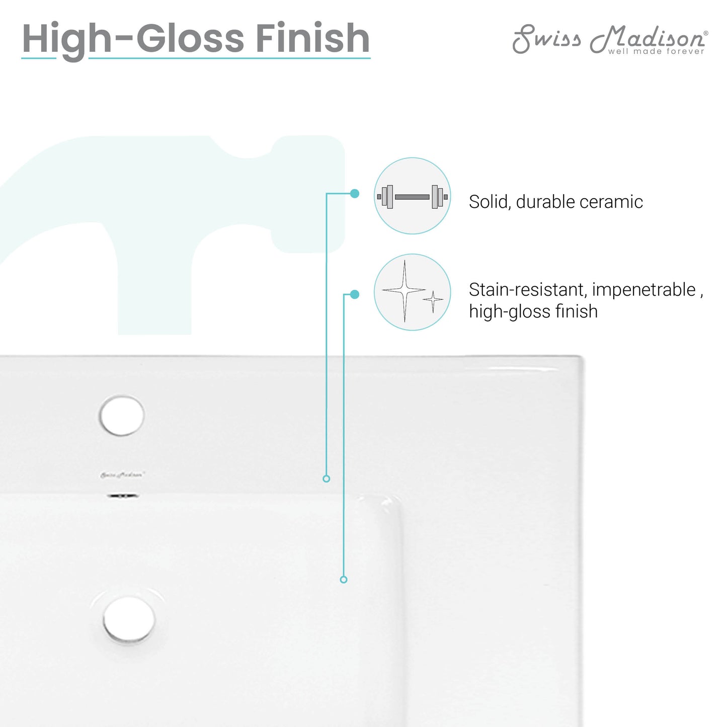 Swiss Madison, 30" Ceramic Vanity Sink Top